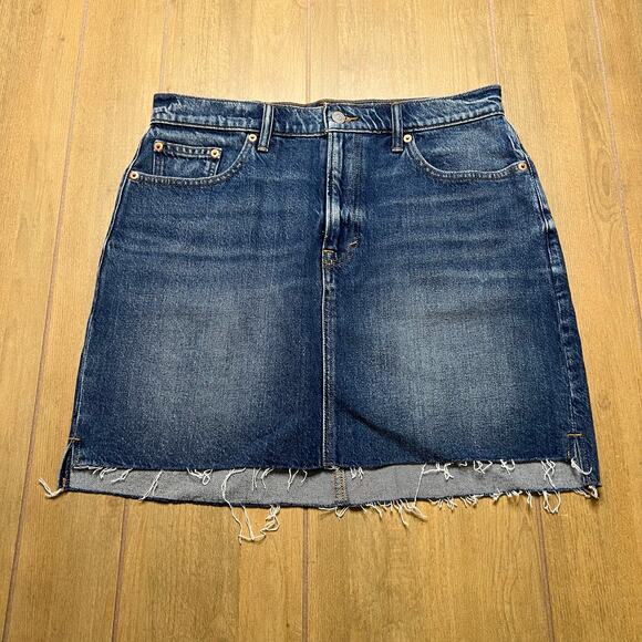 Lucky Brand Dresses & Skirts - Lucky Brand Women's High Rise Cut Off Jean Skirt Blue Sz 10/30 casual